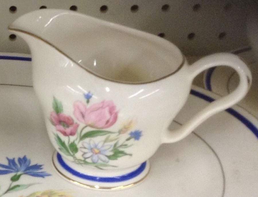 Sevres Blue Creamer by Edwin Knowles-1