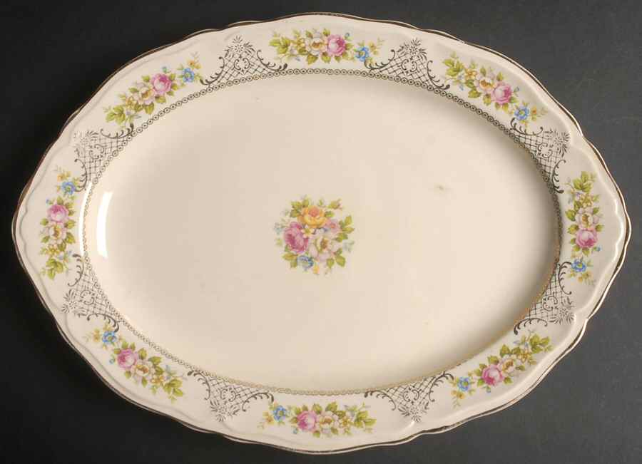 KNO444 15" Oval Serving Platter by Edwin Knowles-1