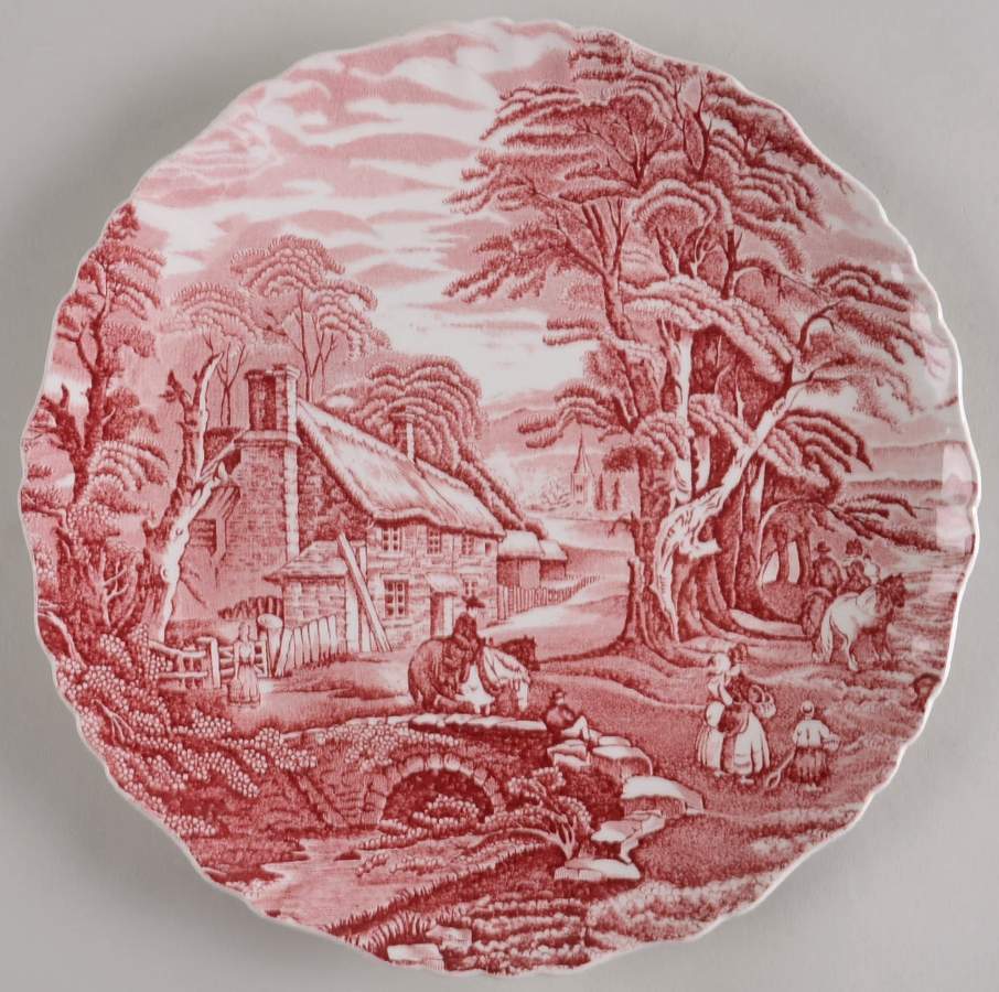 KNT3 Pink Cake Plate by James Kent (England)-1