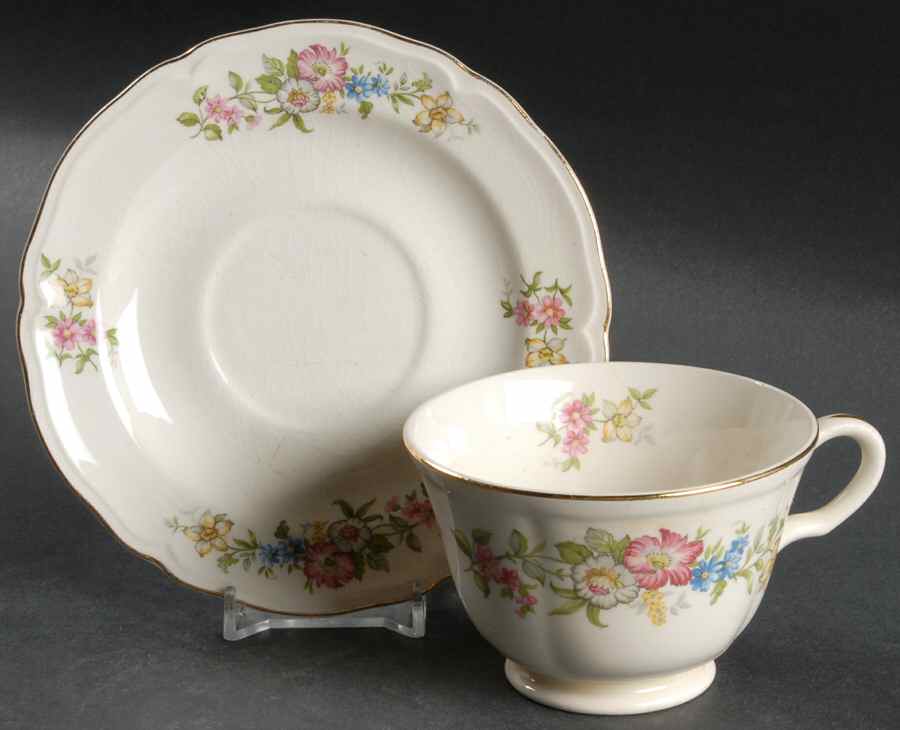 Isabella Footed Cup & Saucer Set by Edwin Knowles-1