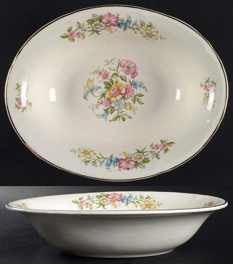 Isabella 9" Oval Vegetable Bowl by Edwin Knowles-1