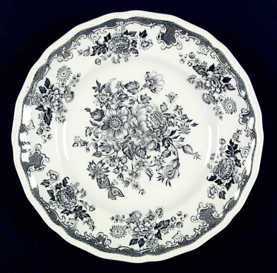Balmoral Gray Black Dinner Plate by Kensington Staffords-1