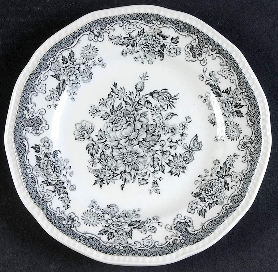 Balmoral Gray Black Bread & Butter Plate by Kensington Staffords-1