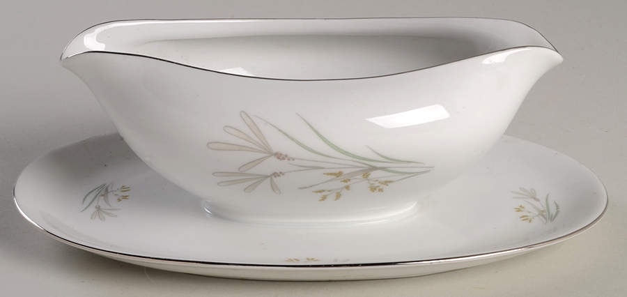 606p Gravy Boat with Attached Underplate by KPM-1