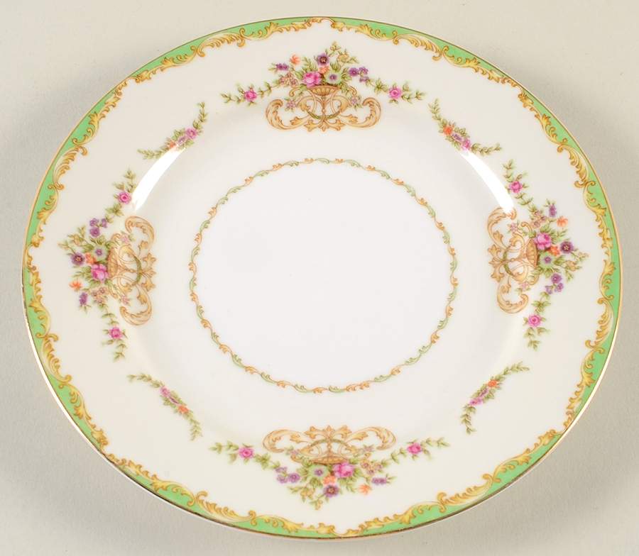 Green Garland Salad Plate by Kyoto-1