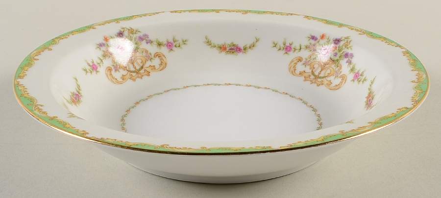 Green Garland Rim Soup Bowl by Kyoto-1