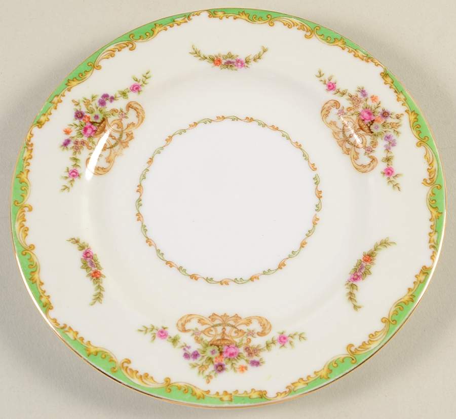 Green Garland Bread & Butter Plate by Kyoto-1