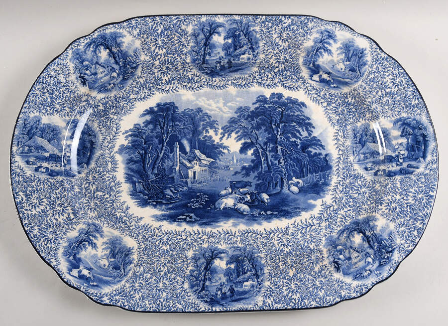 Ye Olde 21" Oval Serving Platter by James Kent (England)-1