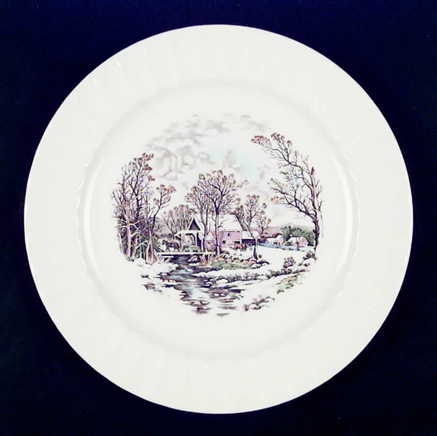 Winter Scenes Dinner Plate by Edwin Knowles-1