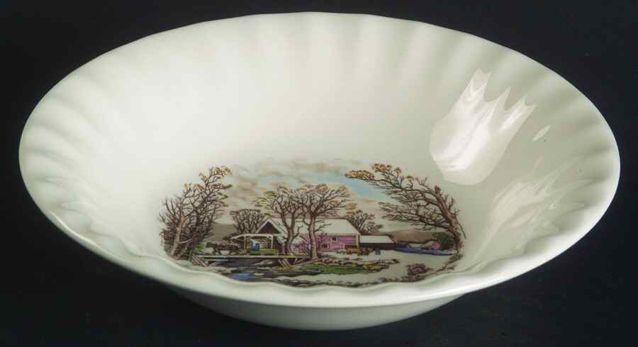 Winter Scenes Fruit/Dessert (Sauce) Bowl by Edwin Knowles-1