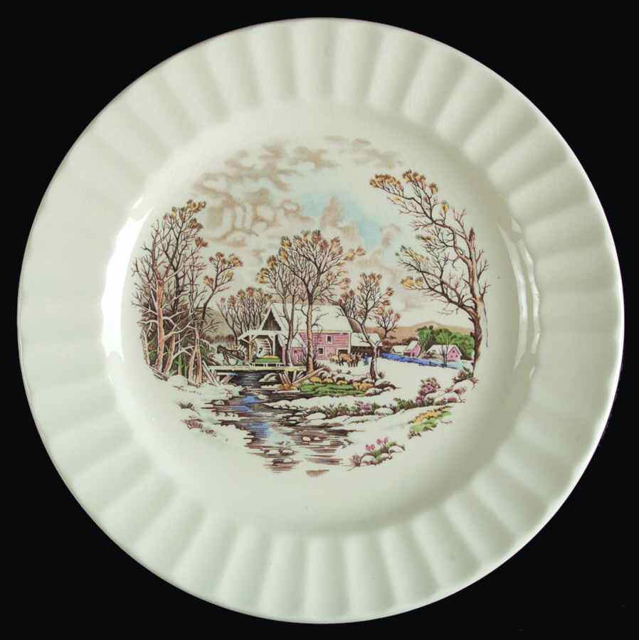 Winter Scenes Luncheon Plate by Edwin Knowles-1