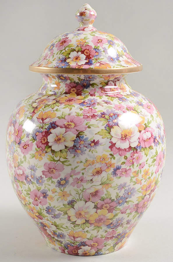 Dubarry (Granville, New, Globe Backstamp) Large Temple Jar & Lid by James Kent (England)-1