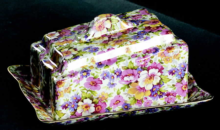Dubarry (Granville, New, Globe Backstamp) Cheese Dish with Lid (Wedge) by James Kent (England)-1