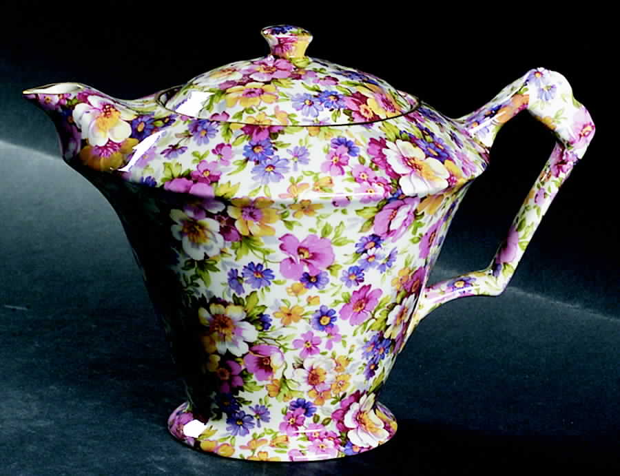 Dubarry (Granville, New, Globe Backstamp) Round Diamond Teapot & Lid by James Kent (England)-1