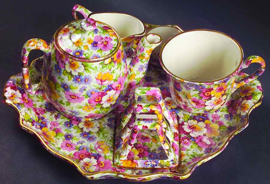 Dubarry (Granville, New, Globe Backstamp) 6-Piece Breakfast Set (Flat Cup) by James Kent (England)-1