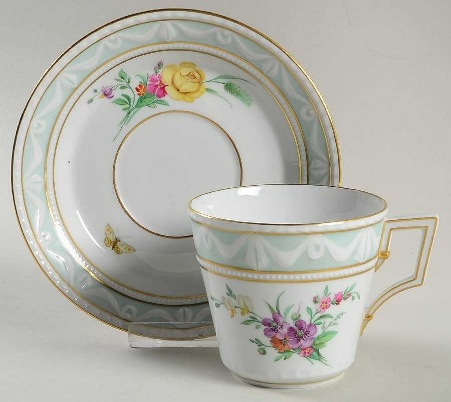 Decor 41 (Kurland) Flat Cup & Saucer Set by KPM-1