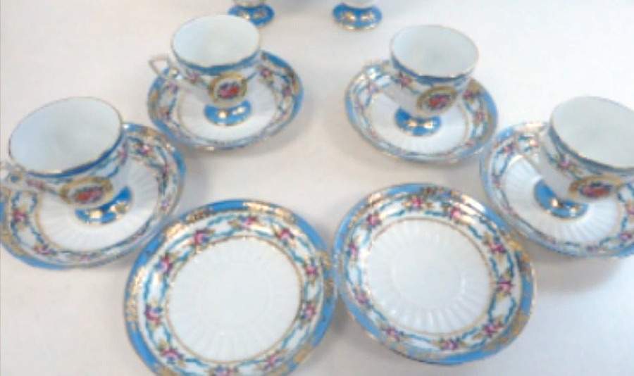 KPM91 Footed Cup & Saucer Set by KPM-1