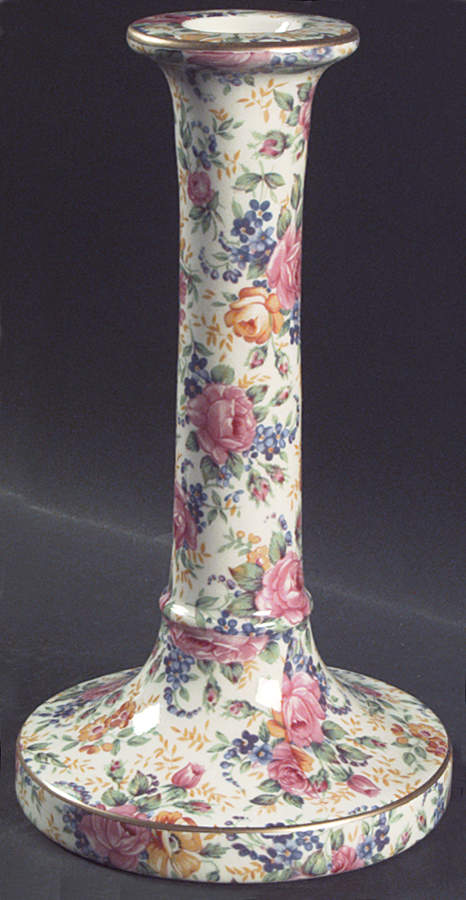 Rosalynde(Granville, New, Globestp) 8" Tall Candlestick by James Kent (England)-1