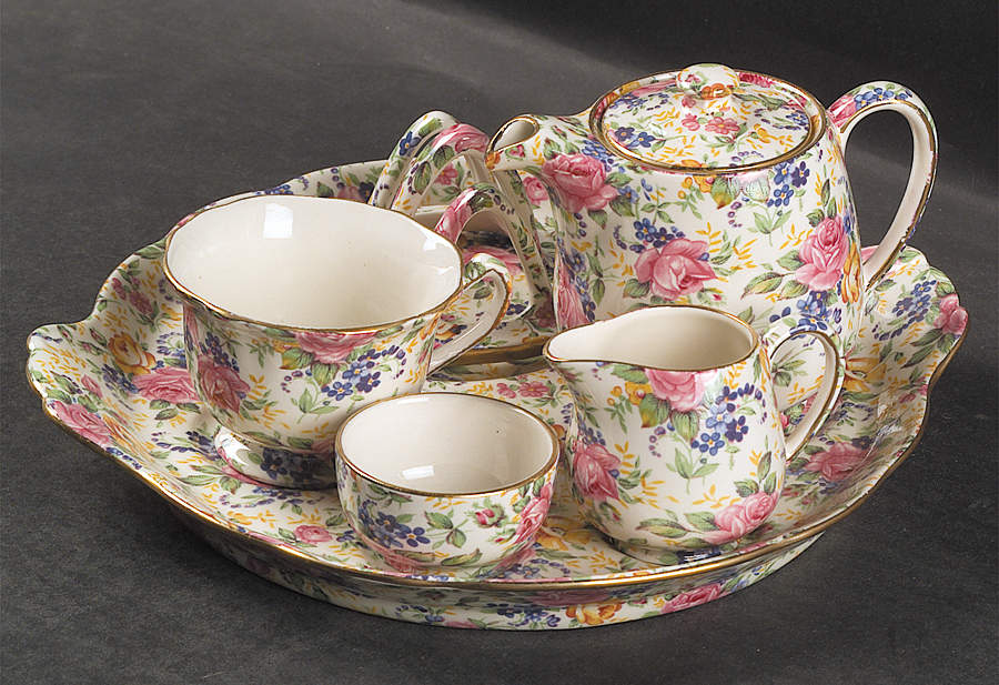 Rosalynde(Granville, New, Globestp) 6-Piece Breakfast Set (Footed Cup) by James Kent (England)-1