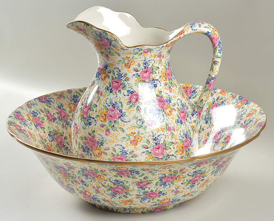 Rosalynde(Granville, New, Globestp) 128 Oz Pitcher and Bowl Set by James Kent (England)-1