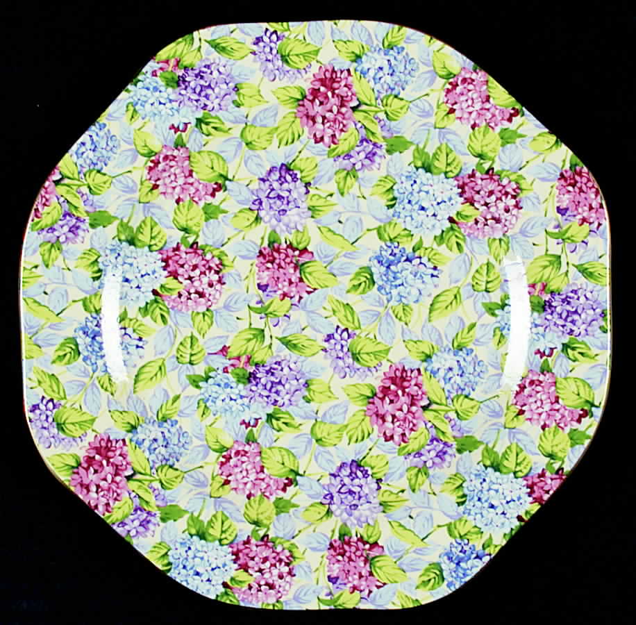 Hydrangea(New, Majestic, Cream Background) Luncheon Plate by James Kent (England)-1