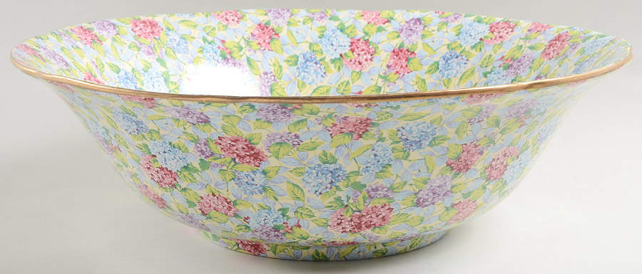 Hydrangea (New, Granville, Cream Background) 128 Oz Pitcher and Bowl, Bowl Only by James Kent (England)-1
