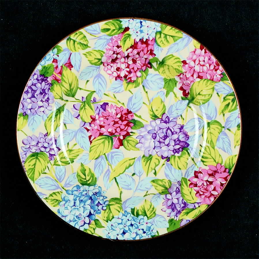 Hydrangea (New, Granville, Cream Background) Small Bread & Butter Plate by James Kent (England)-1