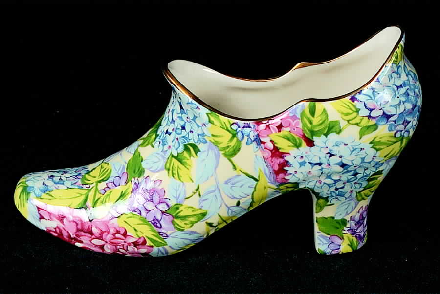 Hydrangea (New, Granville, Cream Background) Shoe by James Kent (England)-1