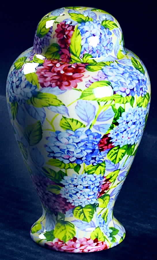 Hydrangea (New, Granville, Cream Background) Sugar Shaker by James Kent (England)-1