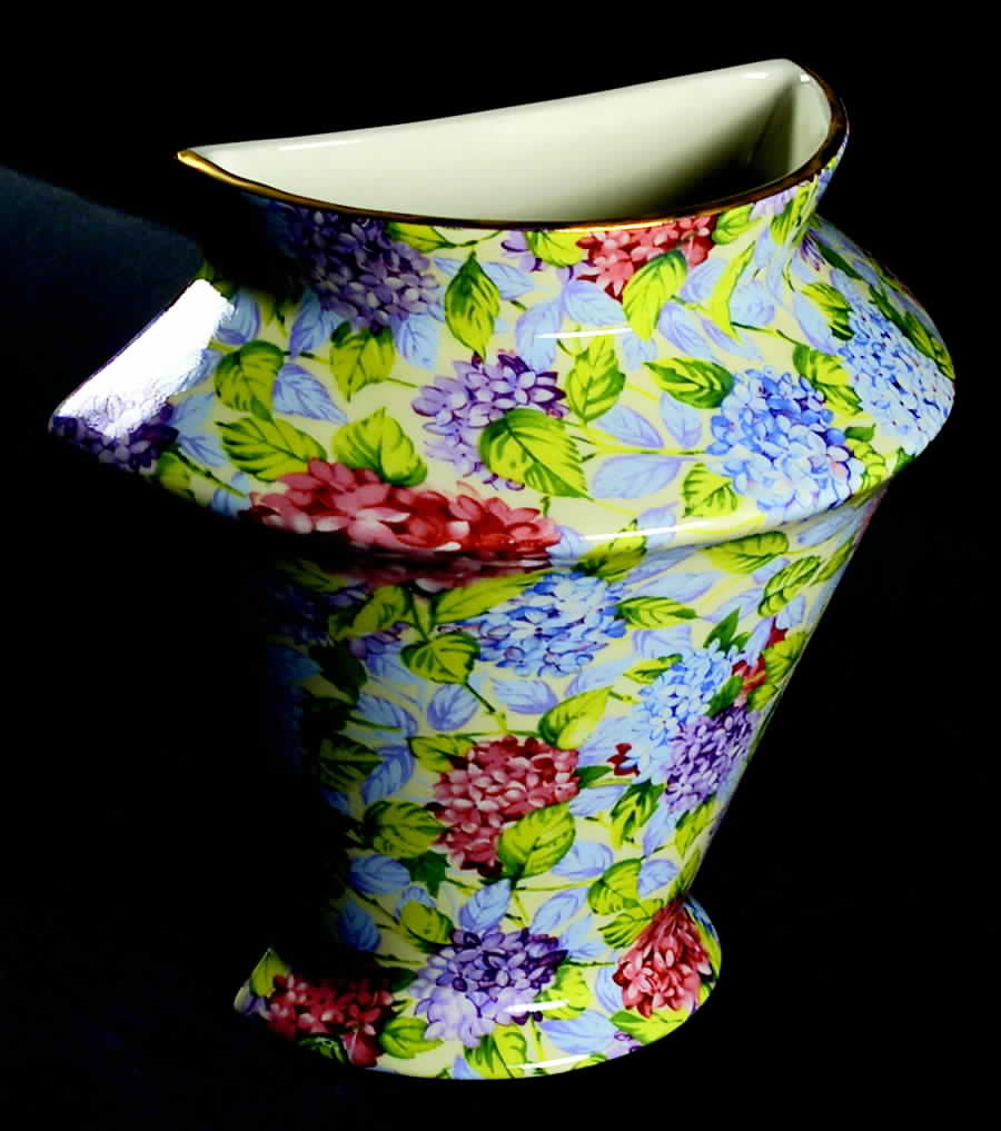 Hydrangea (New, Granville, Cream Background) Wall/Hanging Vase by James Kent (England)-1