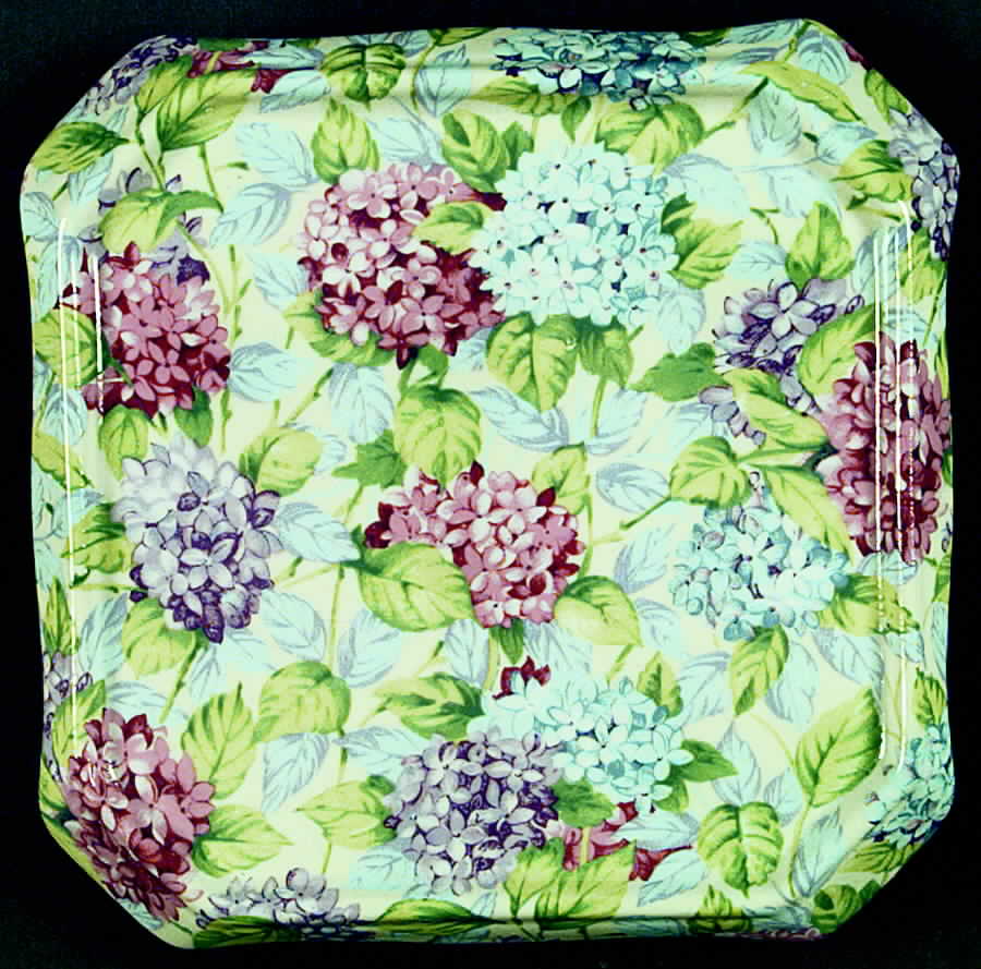 Hydrangea (New, Granville, Cream Background) Diamond Square Tea Tile by James Kent (England)-1