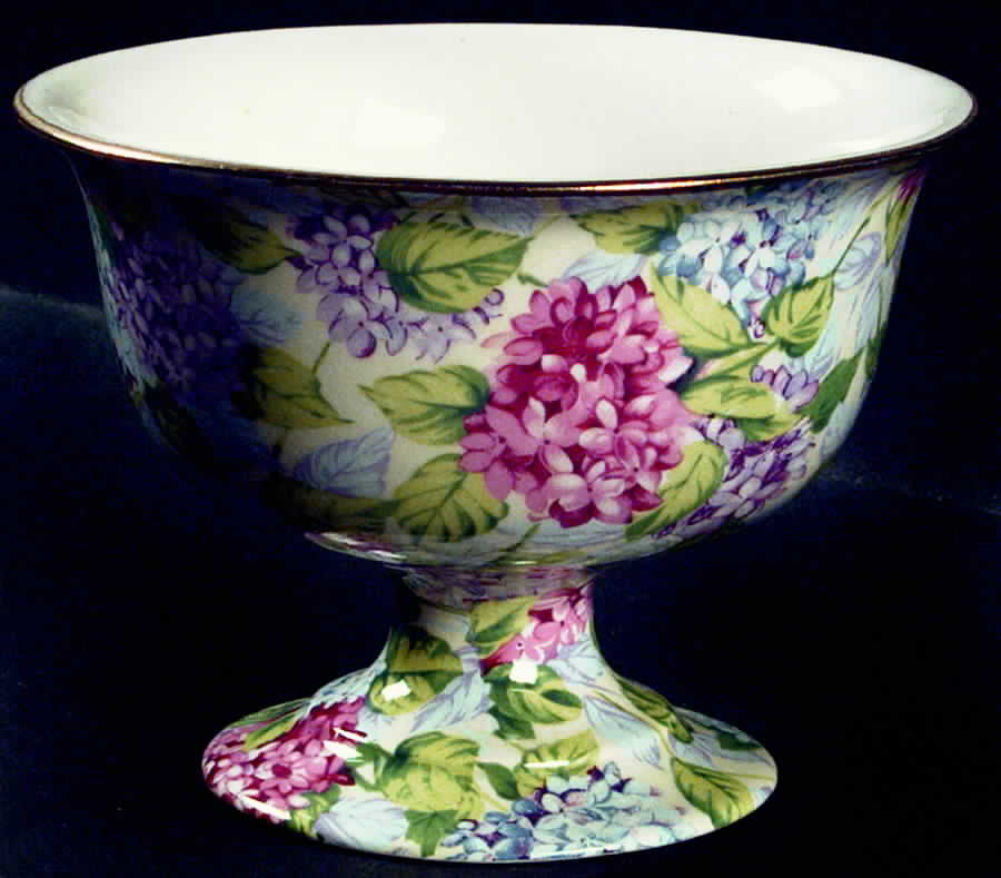 Hydrangea (New, Granville, Cream Background) Grapefruit Bowl by James Kent (England)-1