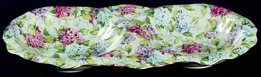 Hydrangea (New, Granville, Cream Background) 2-Part Relish by James Kent (England)-1