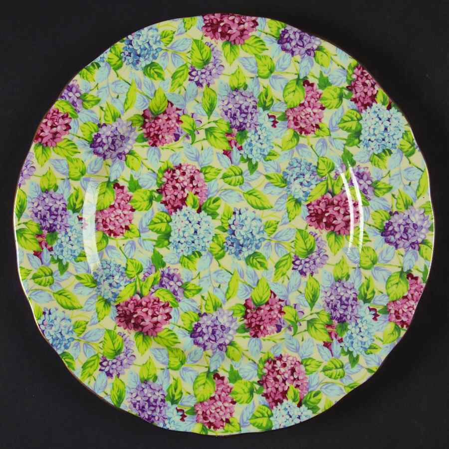 Hydrangea (New, Granville, Cream Background) Luncheon Plate by James Kent (England)-1