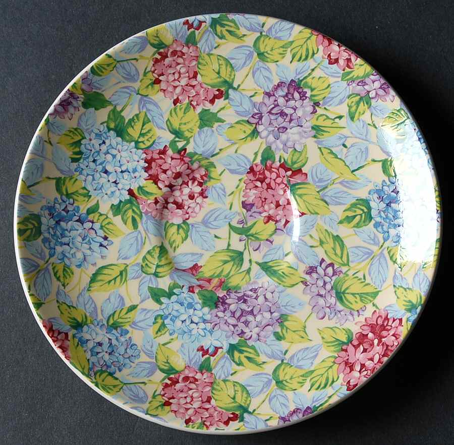 Hydrangea (New, Granville, Cream Background) Saucer for Flat Cup by James Kent (England)-1