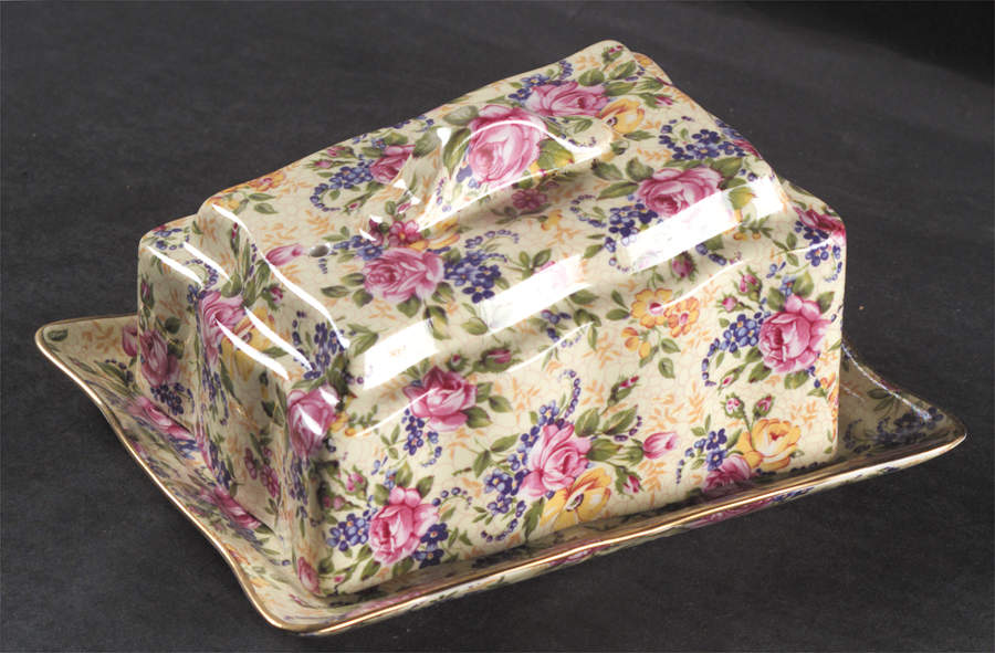 Ruth Kent (New, Granville Shape) Cheese Dish with Lid (Wedge) by James Kent (England)-1