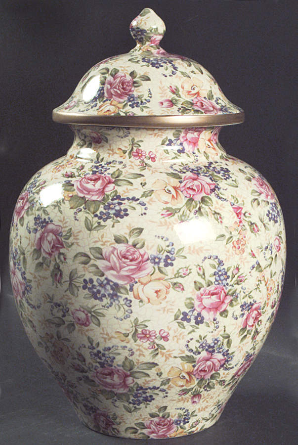 Ruth Kent (New, Granville Shape) Large Temple Jar & Lid by James Kent (England)-1