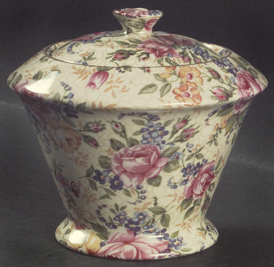 Ruth Kent (New, Granville Shape) Diamond Round Sugar Bowl & Lid by James Kent (England)-1