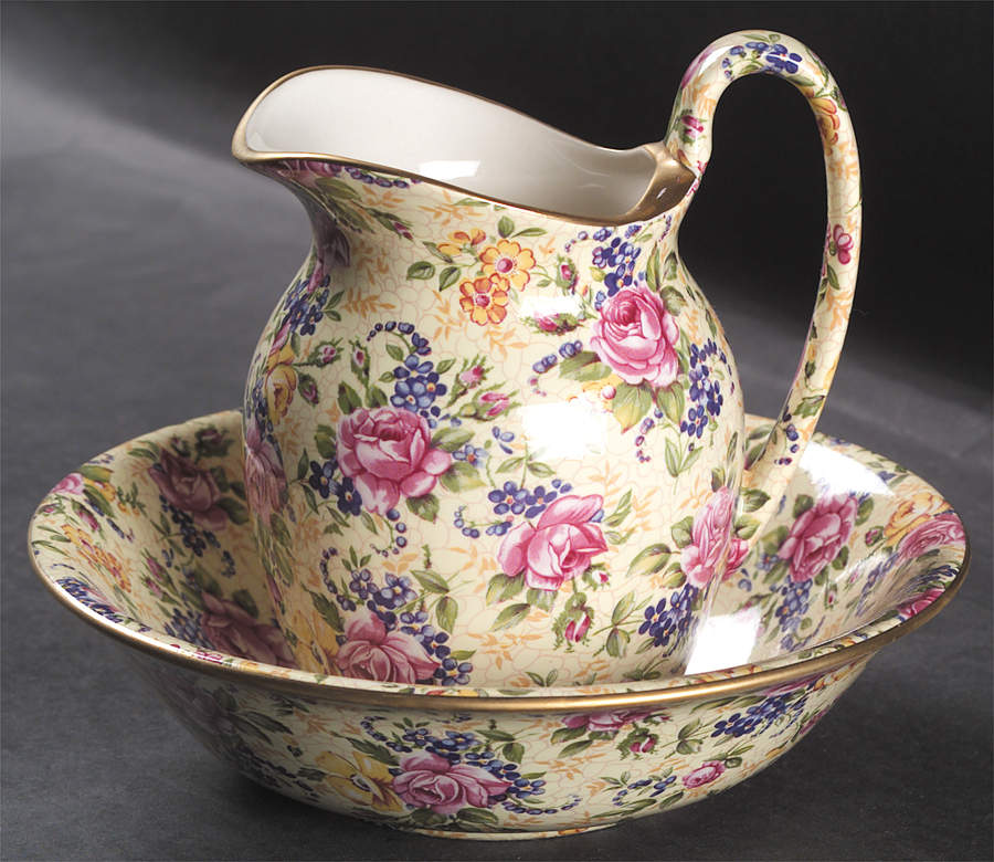 Ruth Kent (New, Granville Shape) 16 Oz Pitcher and Bowl Set by James Kent (England)-1