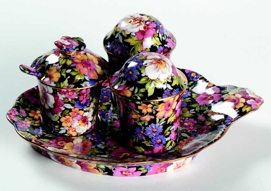 Lydia (New, Granville Shape) Condiment Set by James Kent (England)-1