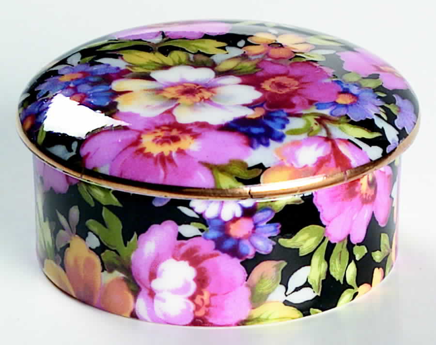 Lydia (New, Granville Shape) Round Pill Box with Lid by James Kent (England)-1