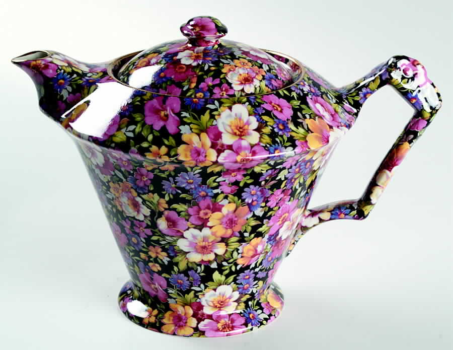 Lydia (New, Granville Shape) Round Diamond Teapot & Lid by James Kent (England)-1