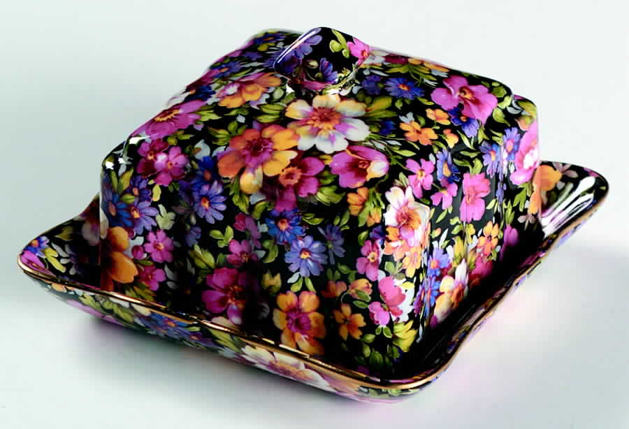 Lydia (New, Granville Shape) Square Covered Butter by James Kent (England)-1
