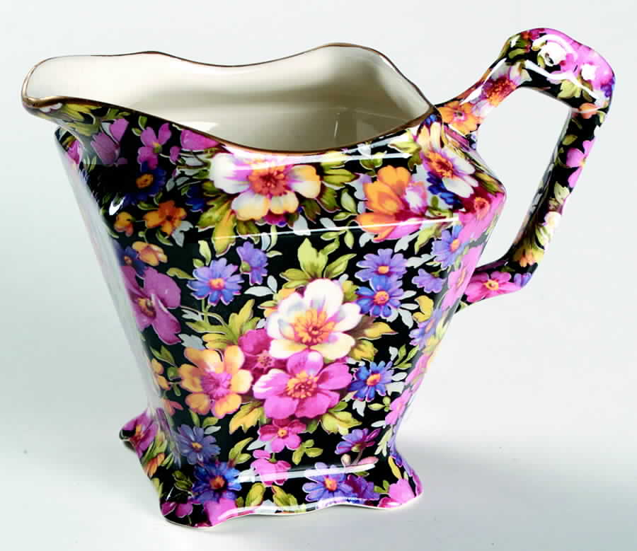 Lydia (New, Granville Shape) Diamond Square Creamer by James Kent (England)-1