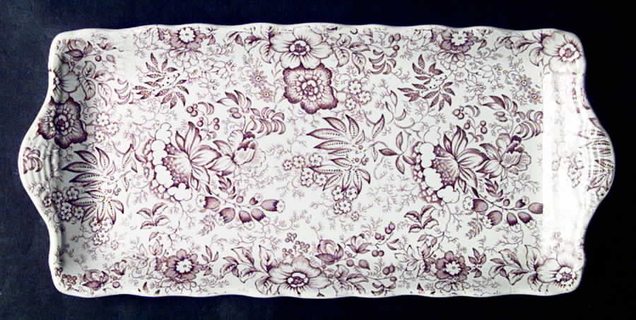 18th Century Chintz Brown Large Sandwich Tray by James Kent (England)-1