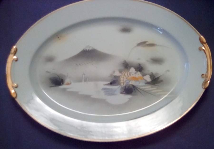 KUT75 14" Oval Serving Platter by Kutani-1