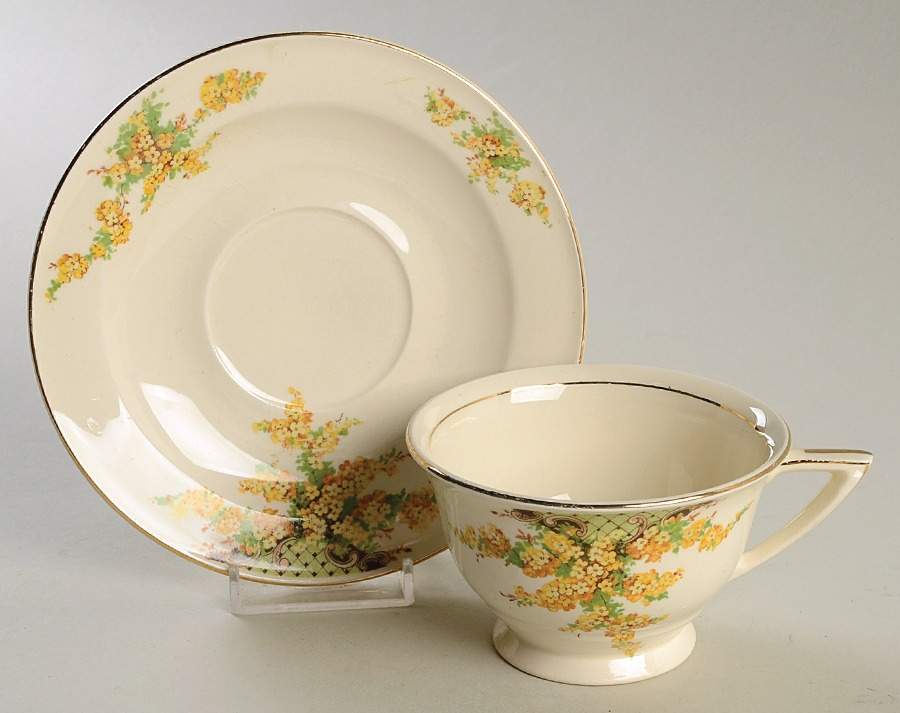 442E1T Footed Cup & Saucer Set by Edwin Knowles-1