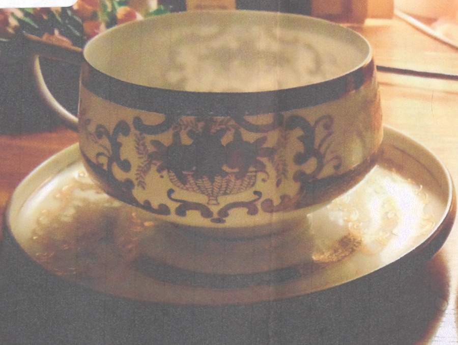 KUT77 Footed Cup & Saucer Set by Kutani-1