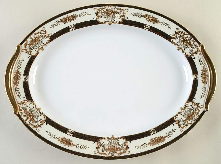 KUT77 16" Oval Serving Platter by Kutani-1