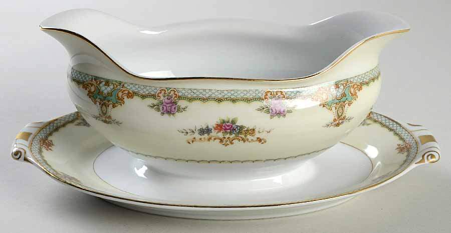Princess Gravy Boat with Attached Underplate by Kingsley (Japan)-1